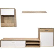 Meyvaser, Conjunto de muebles de salón 220 cm Color cambrian y blanco, muebles de salón.