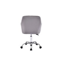 Silla de Oficina en Terciopelo Gris con Patas Metálicas - 94/80x55x54 cm, Estilo Elegante y Confortable.