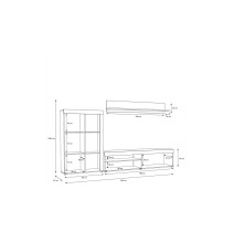 Living room complex Zorbi pakoworld white-sonoma oak melamine 265x41x158.5cm